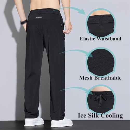 Meshirons - Ice Silk Panel Casual Pants, Linochic Mesh Irons Summer Ice Silk Stretchypants4