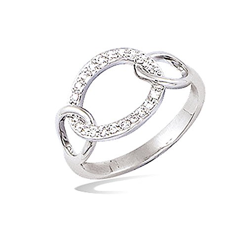 Bague anneau cercle zirconium argent 925 taille 50 line.bijoux