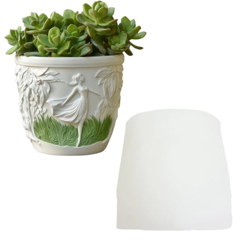 Ballet Girl Flower Pot Pen Holder Silicone Mold DIY Dance Girl Resin Gypsum Clay Concrete Craft Mold Furniture Decoration Holiday Gift