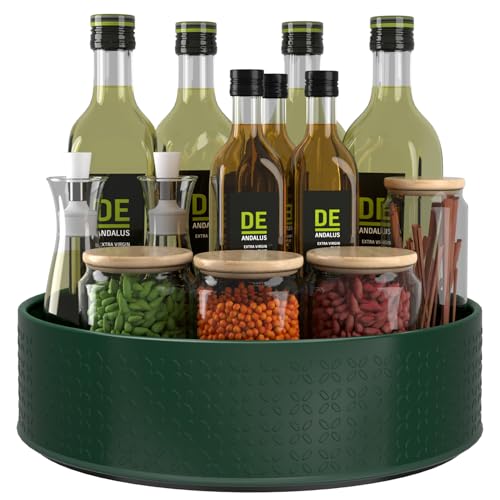 E-MANIS Especieros de Acero Inoxidable, Especiero Giratorio de 360 °, Especieros para Cocina Giratorio, Organizador Especias（Verde）