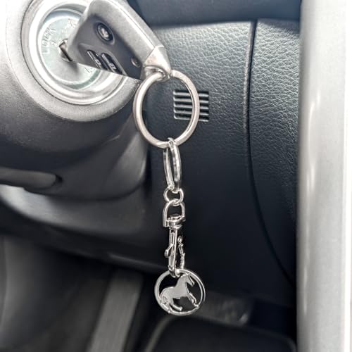 com-four® 5x Schlüsselanhänger aus Metall mit Karabinerhaken und Einkaufswagenchip, abnehmbarer Einkaufschip als Glücksbringer für den Schlüsselbund (05 Stück - Tiere)