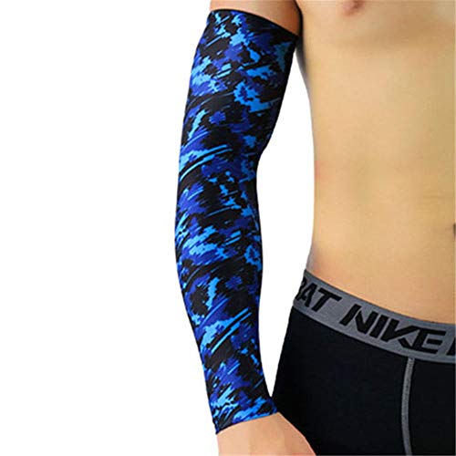 AIMICONG Manchette Bras Sports De Compression Manches De Basket Ball Cyclisme Bras Plus Chaud Été Courir Tennis Protection UV Bandes De Volley Ball H XL Cover