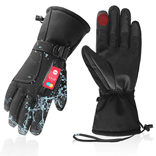 Ski Gloves Winter Gloves for Men Women Waterproof & Windproof Thermal Gloves -3M Thinsulate Insulate With zipper pocket Winter Touch Screen Warm Gloves for Winter Outdoor Sports Motorcycle Gloves(L)