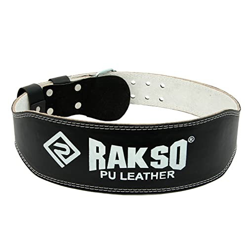 RAKSO Weight Lifting Belt PU for Back Support Comfortable & Durable for Weightlifting Gym Workout (4 Inch Wide) for Men and Women COMBO