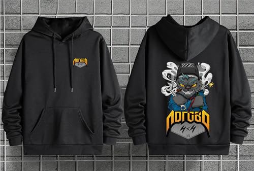 Image of Dagcros Hoodies Fleece Lined Casual Sweatshirts Athletic Printed Workout Pullover with Kangaroo Pocket for Men's