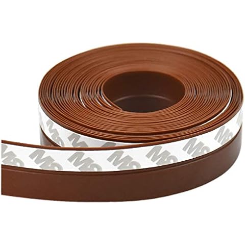 NATUCE 5 Maters Draught Excluder Tape for Doors, Brown Weather Stripping Seal Strips for Doors and Windows, Silicone Door Bottom Seal Strip Tape, Strong Adhesive Soundproofing Door Draft Stopper Cover