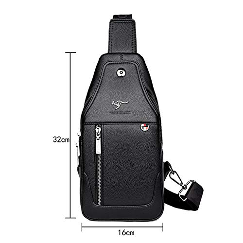 Sacs poitrine en cuir pour homme avec sangle croisée ajustable - 7