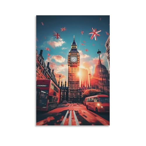 Toile Londres decoration murale chambre voyage design urbain grand format 50x75