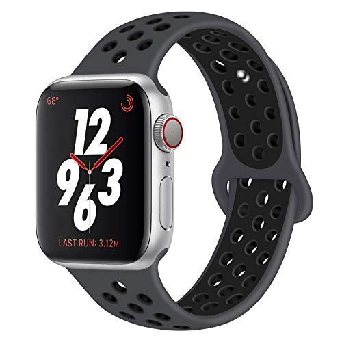 VODKE Sport Band Compatible with Apple Watch 42mm 38mm,Soft Silicone Bracelet Replacement Wristbands Compatible Apple Watch Sport Series 3 Series 2 Series 1