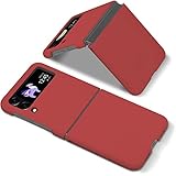 Qoosan Colors Designed for Galaxy Z Flip 4 5G Case (2022) Thin Slim Fit Hard Phone Case, Red