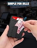 Mens Wallet, Credit Card Holder with Magnetic Closure, Leather Front Pocket Wallets for Men UK, Slim Card Wallet with Coin Pocket, RFID Blocking Bifold Wallets Holds 12+ Cards and Money Clip ID Window - Image 4