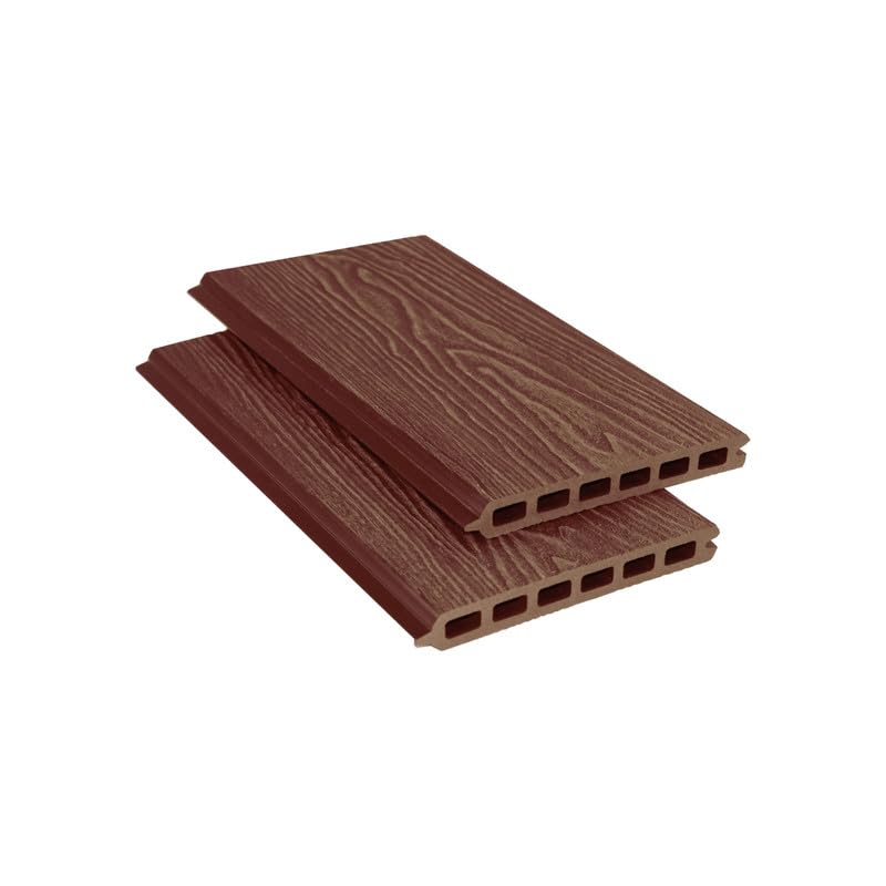 Tuda Grass 1.8m WPC Composite Tongue & Groove Woodgrain Fencing Boards Garden - Red Brown