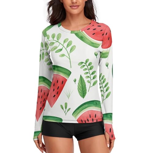 Chemise de soleil pour femme idéale en randonnée et gym motif pastèque