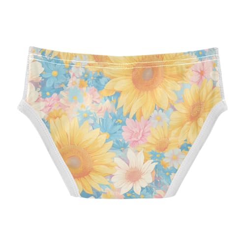 KLL Sunflowers Pattern Artistic Toddler Boys' Soft Training Underwear Cute Children Panties2