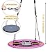 Royal Oak Saucer Tree Swing,Giant 40 Inches with Carabiners and Flags, Heavy Duty 1680D Oxford Fabric,700 lb Weight Capacity, Steel Frame,Waterproof, Easy Install Step by Step Instructions (Pink)