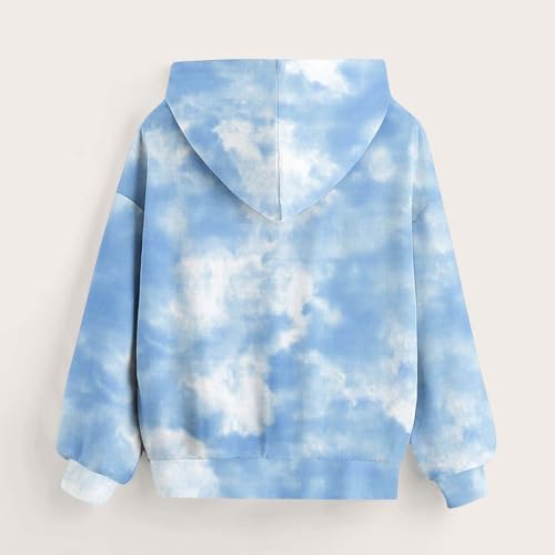 Little Girls Y2k Tie Dye Hoodies Pullover Sweatshirts Teens Oversized Crewneck Long Sleeve Tops Casual Fall Fashion Clothes2