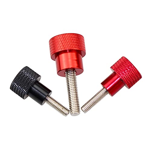 LYVQZPWLR刻み付きつまみネジ、2個 M4 M5 M6 刻み付きつまみネジ ホワイト レッド ブラック アルミニウム合金 調整 ハイヘッド ステップスクリュー(黒、40MM-M5)