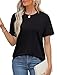 XIEERDUO Summer Tops for Women 2025 Vacation Plus Size Shirts Comfy Black T Shirts L