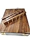 Masonic Toolset Wooden Premium Handcrafted Masonry Tools Trowel Gavel Square Compass and Level Ruler Set with Wooden Box Wooden Gavel and Trowel (Medium)