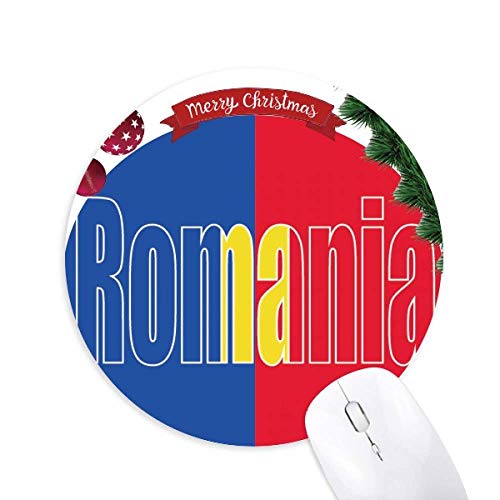 drapeau de la roumanie - pays nom tapis de souris en caoutchouc de sapin de noël