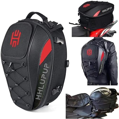 38L Motorcycle Tail Bag Helmet Backpack Waterproof Red