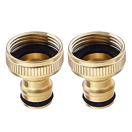 Topways® Laiton 3/4'' BSP Nez de Robinet d'arrosage à Visser débit Tap Connector Threaded Faucet Adapter 2 Pack