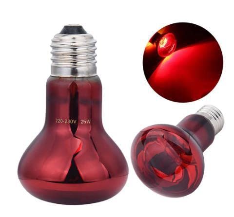 zalati Infrared Heat Lamp 2pcs 220V Basking Spot Heat Light Bulb for Reptiles - Red