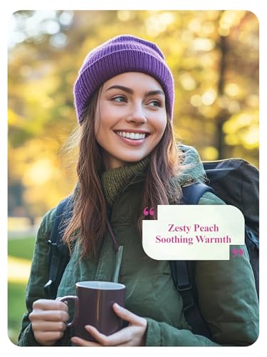 Image of LOOMICA Ginger Peach Green Tea, Caffeinated, Pastoral & Spicy Soothing Blend with Green Tea, Ginger, and Juicy Peach Flavor, Individually Wrapped Bags, 20 Counts