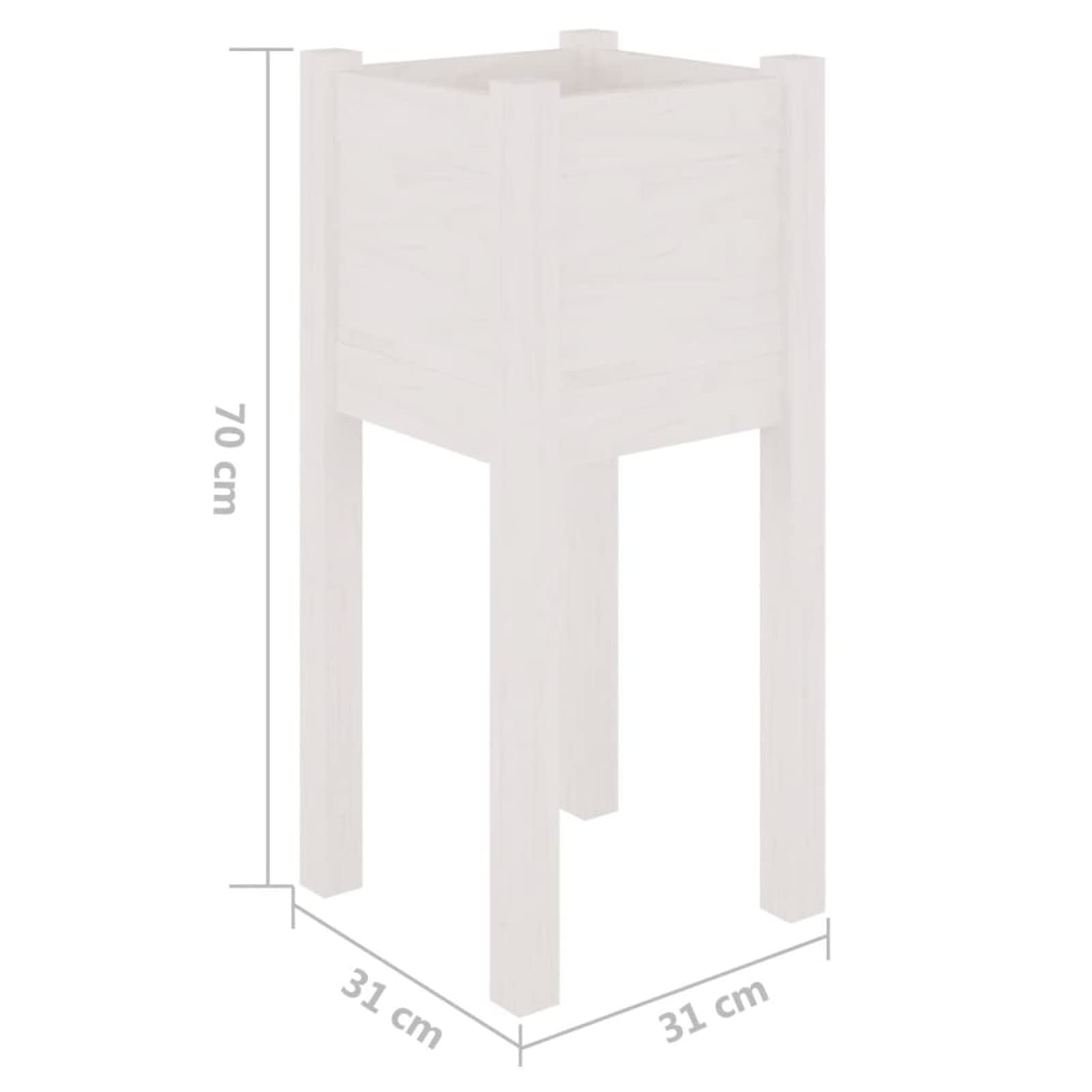 Jardineras 2 uds, Huerto Urbano Terraza, Huerto En Casa, Tierra Huerto Urbano, Huerto Vertical, Mesa De Cultivo, Madera Maciza de Pino Blanco 31x31x70 cm