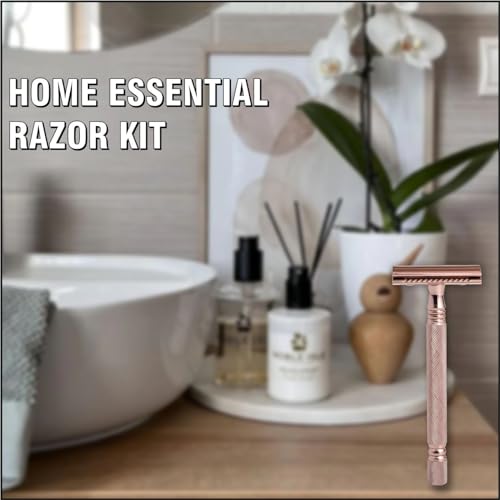 Image of Pearl Shaving Double Edge Safety Razor SS-01 Blush Wine made with Brass Metal - Shaving Razor for Men | Classic & Traditional shaving Kit for Men | Premium Blade Razors | Holi Gift Option