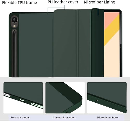 Image of TGK Smart Trifold Flip Case Cover for Samsung Galaxy Tab S9 FE 10.9 Inch /Tab S10 FE 10.9 inch with Pencil Holder (Green)