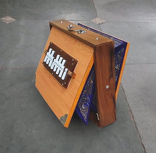 Shruti Box, grand et petit bois de teck pur Sur Peti avec sac de forme, couleur naturelle, instrument de musique accordé 440 Hz