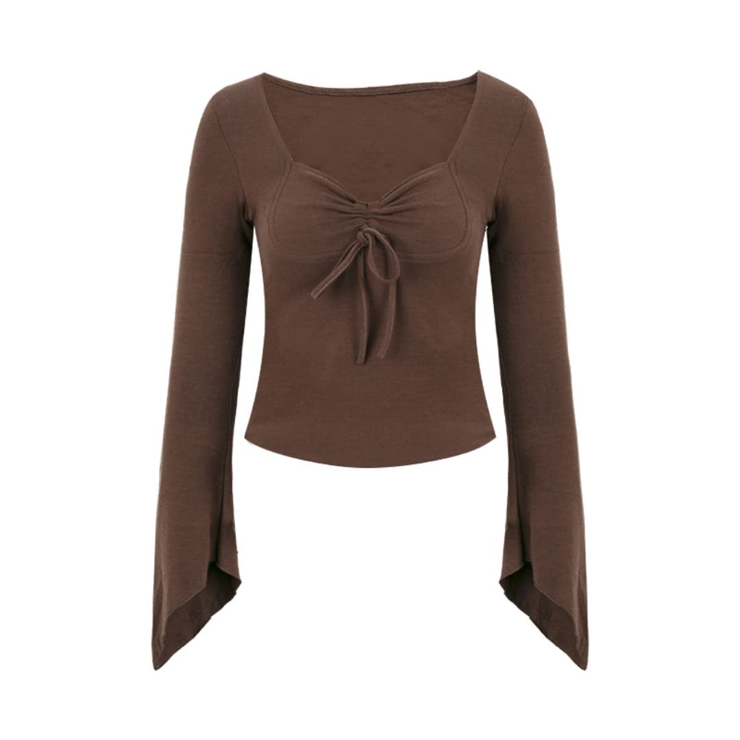 ROCKFOX Girl Aesthetic Square Neck Tops for Women Clean Girl Aesthetic Clothes Coquette Aesthetic Cute Tops