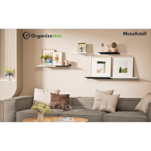 Image of 9 Inch Set 3 Grey Wall Shelf - Metal Floating Shelf for Wall, Wall Mounted Shelves, Modern Wall Shelf for Bedroom & Living Room Storage, Minimalist Wall Mount Shelf (22.86 CM Long X 12 CM deep)