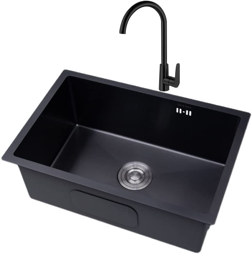 BTZHY Évier de Cuisine,Cuisine Maison/Éviers commerciaux. Éviers domestiques/commerciaux en Acier Inoxydable 304 à Une Seule Cuvette, éviers...