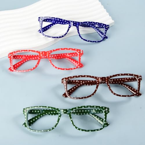 Image of Eyekeppe 4 Pack Polka Dots Reading Glasses Stylish Design Readers for Women Reading +3.00