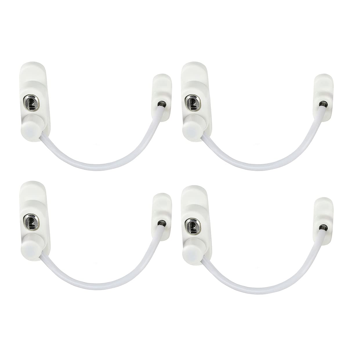4 Pack Window Restrictor Professional Kids Security Lock Protector with Screws Keys UPVC Window Security Cable Lock Limits Open Spaces to Keep Children Safe and Prevent Injury and Theft