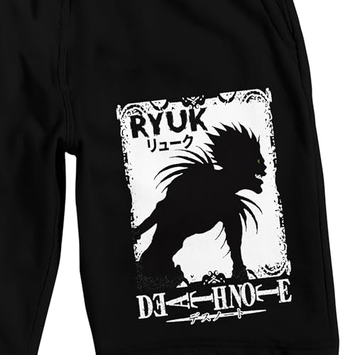 Death Note Ryuk Silhouette Men's Black Sleep Pajama Shorts2