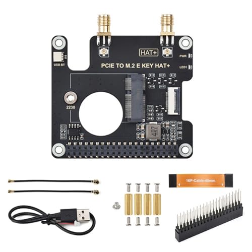 Altos Rendimientos PCIe A E Key Hat+ Expansion Board para Módulo para Tarjeta Inalámbrica (Clave) Cable 16 Pines