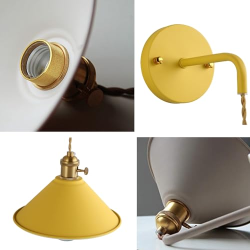 Luz de pared vintage E27 con interruptor propio aplique orientable blanco para lectura 5