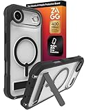 ZAGG Rainier Case with Kickstand for iPhone Air - Black, Graphene 22ft (7m) Drop Protection, Lanyard Attach Points, MagSafe, Wireless Charging Compatible, 2-Piece Design, Phone Case
