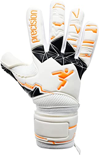 Precision Training Fusion X Negative Replica Football Adult's Goalkeeper Gloves, White, 9, White/Fluo Orange/Black - Image 2