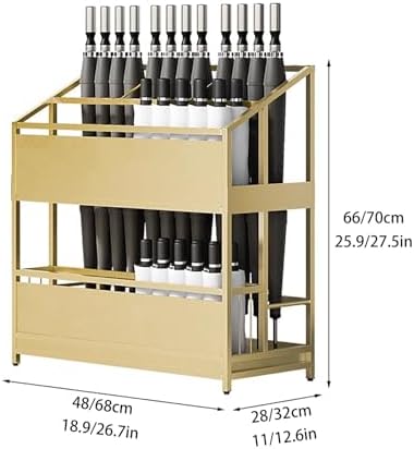 Large Metal Umbrella Holder with Removable Drip Tray - Freestanding Rectangular Umbrella Rack for Entryway, Corner Space - Commercial-Grade Storage Solution, No Installation Needed