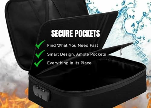 Ultimate Document Organizer, Portable Document Box with Secure Lock, Water-Resistant, Spill-Proof, 14 x 11 Document Holder, Small Safe for Home, Valuables Protection3