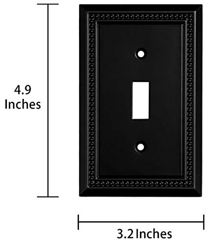 Image of Henne Bery Sunken Pearls Heavy Duty Switch Plate /Wall Plate /Outlet Cover (Single Toggle 3PK, Matte Black)