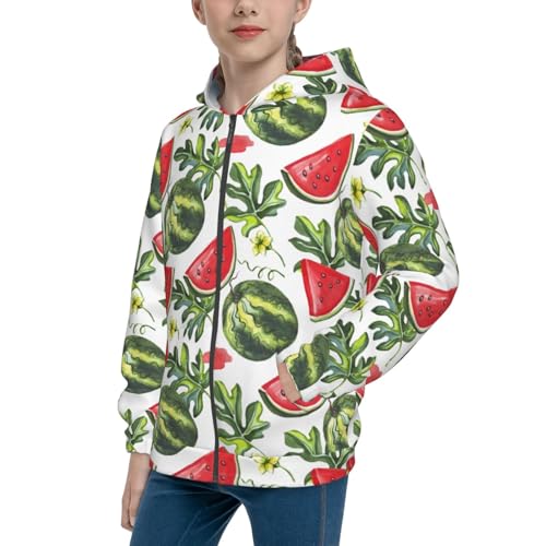 Watermelons Kid Hoodies Boys Zip Up Sweatshirts Girls Pullover with Pocket