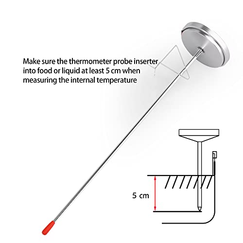 Deep Fry Thermometer With Clip Stainless Steel 12 Inch Long Stem Oil Thermometer Cooking Meat Thermometer For Turkey Grill Chicken Pork Beef Bbq #TOP7
