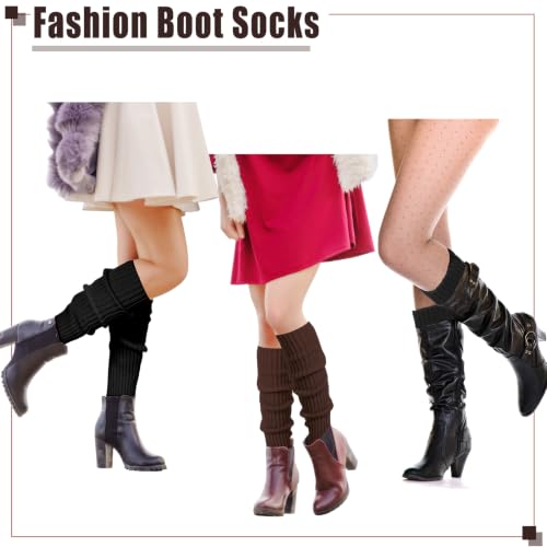 Image of Sintege 6 Pairs Leg Warmers for Girls Women | Kawaii Japanese Style Design, Soft Knitted Slouchy Boot Socks, Cute School Outfits Accessory for Girls, Lolita Costume
