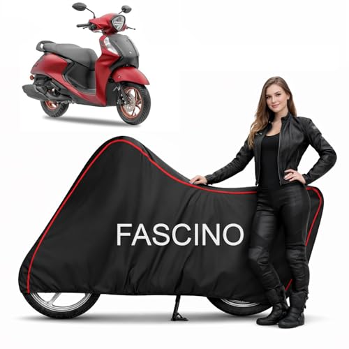 Image of Dustproof Scooty Cover Compatible with Yamaha Fascino 110, 125 (All Models) | Heavy Duty | Dustproof, UV Resistant, Heat Protection | Elastic Bottom Grip