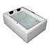 Produktbild Doppel Whirlpool Badewanne Olymp Profi MADE IN GERMANY 190 x 140 cm Ausführung links mit 24 Massage Düsen + LED + Heizung + Ozon + dhW + MIT Armaturen Eckwanne rechts oder links Eckbadewanne günstig